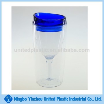 220 ml Double Wall goblet with blue lid