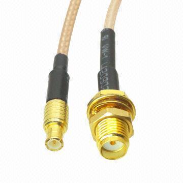 RF Cable, SMA Female to Straight MCX Male, with 60V AC Rated Voltage, 50 Ω Impedance