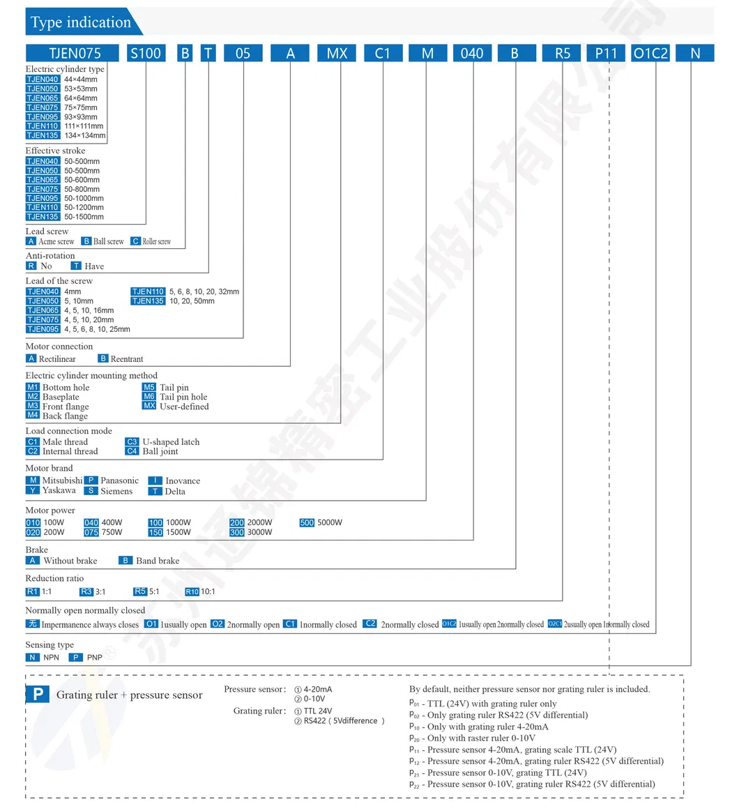 Электрычны цыліндр TJEN075, які выкарыстоўваецца ў зборцы аўтамабільных дэталяў