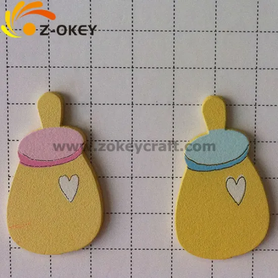 customized Silk screen printing feeding-bottle shape wood fridge magnet