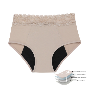 Aangepaste mid -taille Culotte - Menstrueel ondergoed met fysiologisch sanitair absorberend en lekbestendig ontwerp