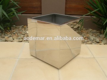 Audemar Decorating Custom Stainless Steel Planter In Mirror Face