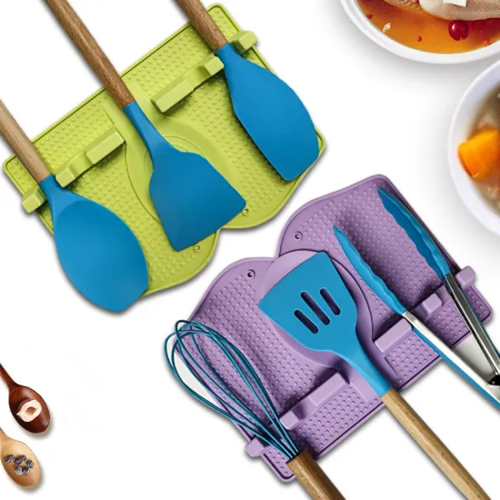 Factory Wholesale: Food-Grade, High-Temperature Resistant Silicone Kitchen Tools & Spoon Placement Mat