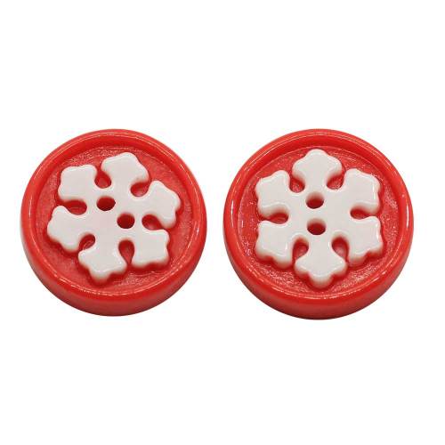 Mix Round Resin Snowflake Snowman Tree Button Cabochon Beads DIY Craft Coat Sweater Sewing Accessories Clothes Decoration