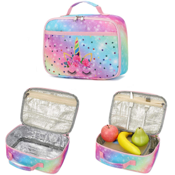 Cartoon Unicorn Kids Backpack with Lunch Box - Waterproof School Bag