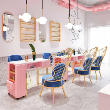 Affordable Luxury Nail Salon Tables: Foshan Modern Metal Furniture for Beauty Salons