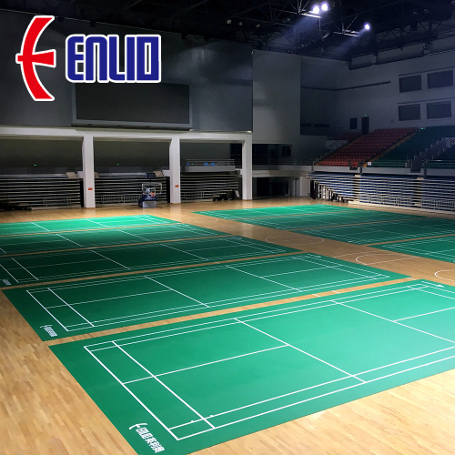 Tapete de quadra de badminton aprovado pela BWF com linhas de desenho