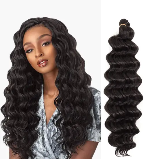 Wholesale Crochet braided hair 20 inches deep wave braids  loose crochet braided wave synthetic