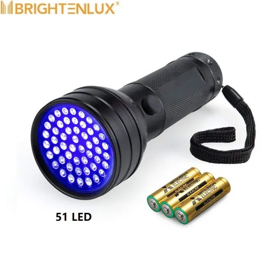 Manufacturer Custom 51 LED 395nm Black Light UV Torch Flashlight for Pet Urine Detection