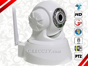 1/4" Color Cmos Sensor Wireless Ptz Ir Two Way Talk P2p Ip Camera (white) Cee-ip-46w