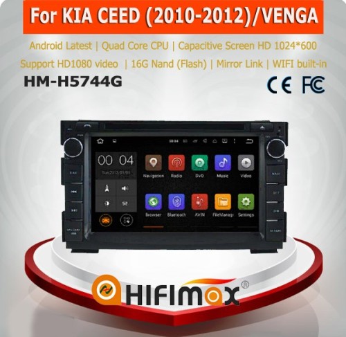 Hifimax Android 5.1 Car DVD Player with GPS navigation system for kia CEED 2010-2012/VENGA with quad cord 16G