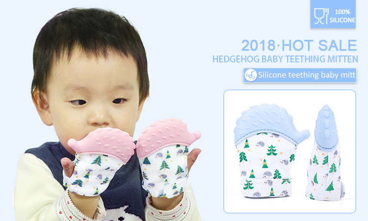 silicone baby teething mitten