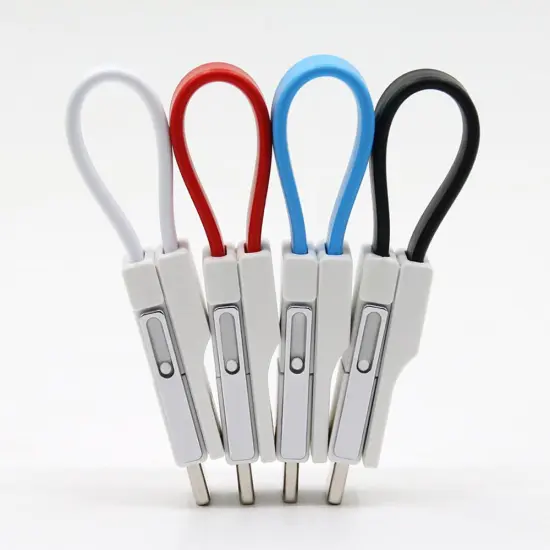 Yijiashishang Magnetic charging keychain usb cable with Logo for Android Micro usb,USB-C and iPhone