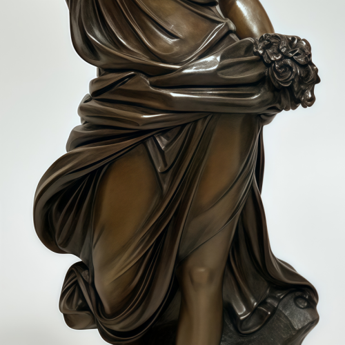 Flowing Chiton Drapery Bronze Nymph Sculptures