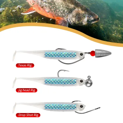 JOHNCOO Soft Lure 8cm 2.1g Rainbow Fish Foil Sequin Fishing Lures
