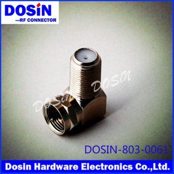90 Degree Waterproof CATV F Male to Female Thread Connector Adapter