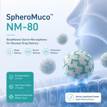 Microsphère d'amidon médical pour applications nasales et muqueuses