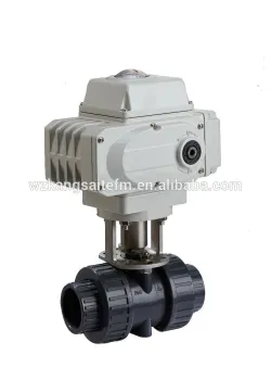Electrical PVC Ball Valve with double union connection and PN10 pressure