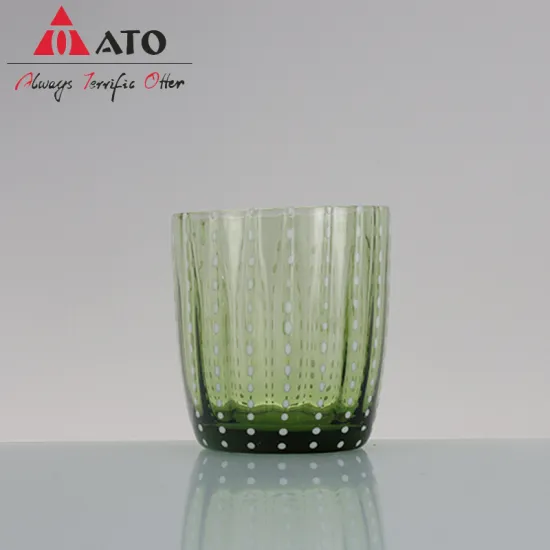 Regular Bright Colored Dot Decoration Stemless Wine Glass