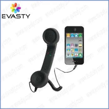 Universal 3.5mm Retro Phone Handset For iPhone 4 Samsung Blackberry Black