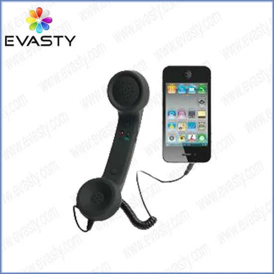 Universal 3.5mm Retro Phone Handset For iPhone 4 Samsung Blackberry Black