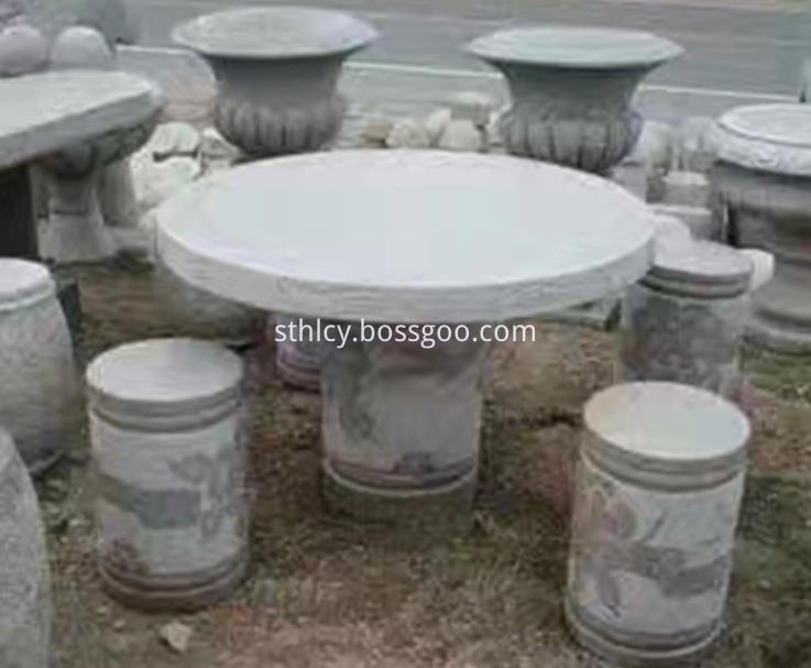 Popular Natural Granite Stone Table and Stool Custom