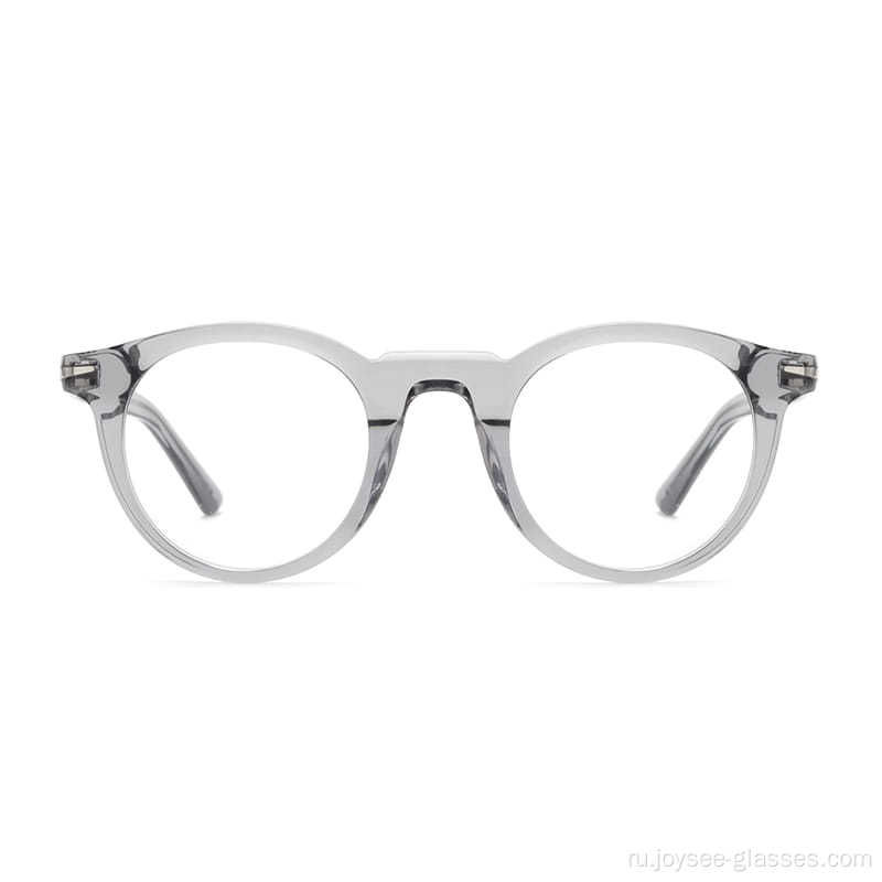 Дешевые высококачественные ретро -круглые полные линзы Acetate Ocetate Eyeglass