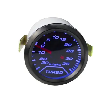 2" 52mm Auto Turbo Pressure (Psi) Smoke Dial Blue LED Light Interior Dash Car Meter for Boost Gauge