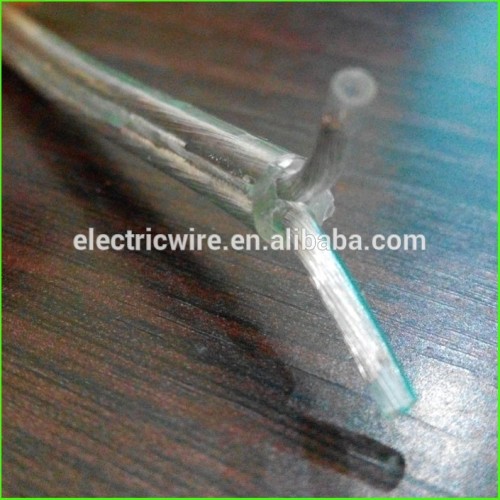 transparent clear 2 cores power cable wire