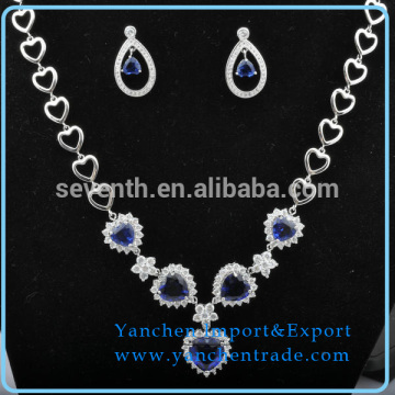 Latest Design Fashionable Bridal Wedding Jewelry Sets with Rhodium Plated CZ Diamond