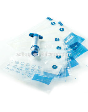 nylon Vacuum one way valve storage packaging bag,vacuum food storage bags with zip-lock and valve