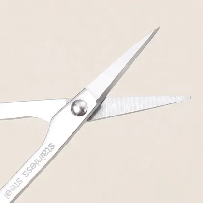 Curved Head Stainless Steel Safety Scissors for Makeup and Facial Hair Removal