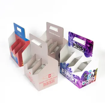 Customized Kraft Wine Bottle Carrier Box - Corrugated Carton 6-Pack Beer Box