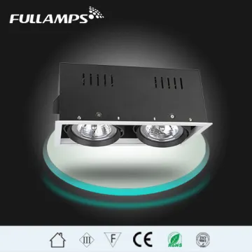 White finish two heads downlight fixture for QR111 AR111 ES111 spot light