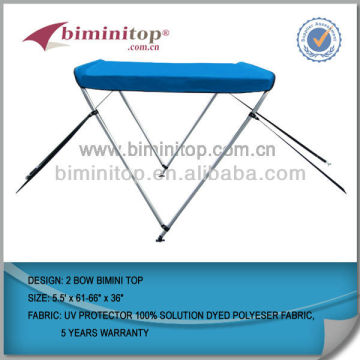 600D pigment cloth aluminum round tube 2 bow biminitop with 4 nylon straps
