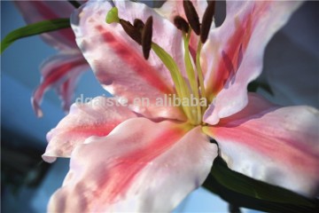 Home garden creepers decoration 110cm Height artificial pink 2 flowers 2 bud Lily making EBHH04 2211