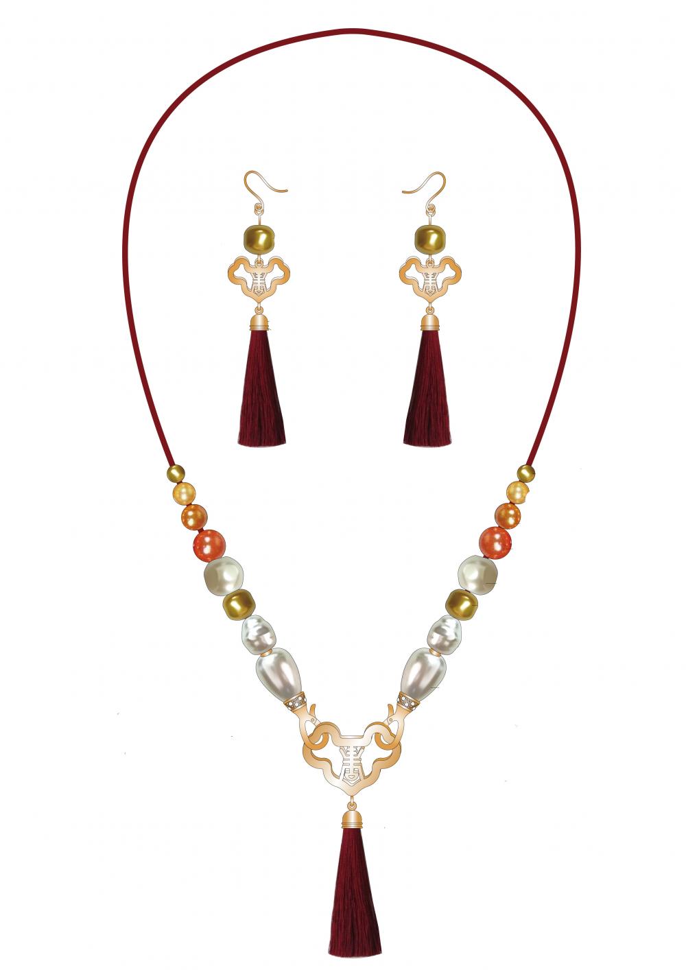 Baroque Pearl Jewelry Set With Tassel
