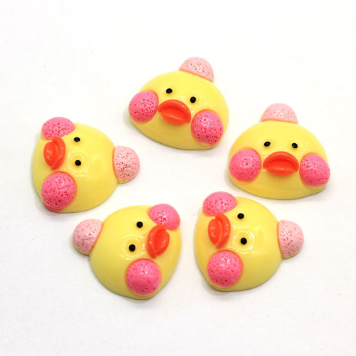 Molto molto adorabile Yellow Little Duck Head Cabochons Flatback Animal Head Slime Charms Flatback Hair Bow Center Craft Abbellire