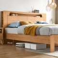 Cama simple de almacenamiento de madera maciza 1,5 m cama doble