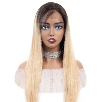 13x4 Swiss Lace Frontal Straight Wig Ombre 1B 27 Color Raw Unprocessed Brazilian 100% Cuticle Aligned Human Hair Lace Front Wigs