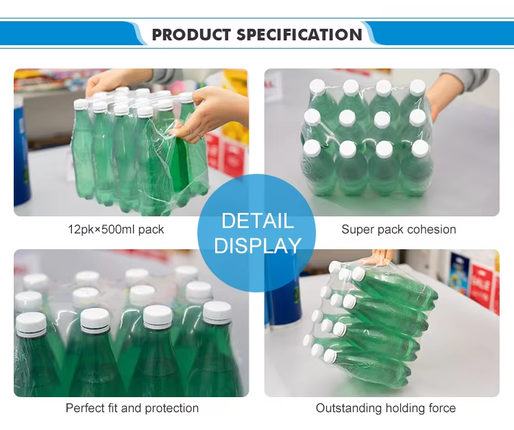 Factory Direct PE Heat Shrink Film Roll Large Size Soft and Printable Wrapping for Beer Bottle Packaging3