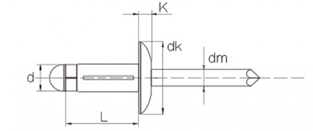 Remaches de ciegas estructurales tri-plegables