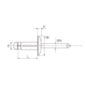 Remaches de ciegas estructurales tri-plegables