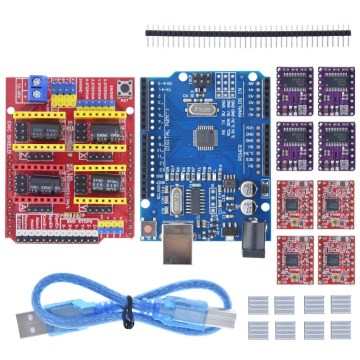 TZT CNC SHIELD V3 Macchina di incisione con 4pcs DRV8825 o A4988 Scheda di espansione del driver per Arduino UNO R3 con cavo USB