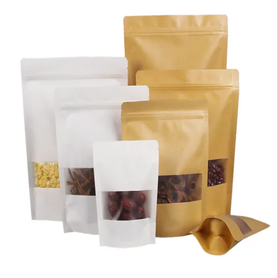 white/brown kraft paper ziplock bags