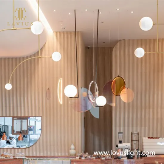 Customized small and exquisite dining room chandelier villa living room chandelier colorful ball shape chandelier