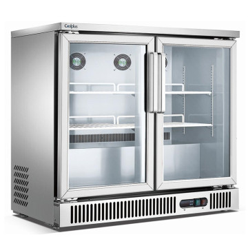 Under Counter Double Glass Door Beer Cooler Refrigerator