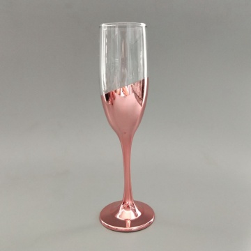 rose gold color goblet glass stemless wine cup
