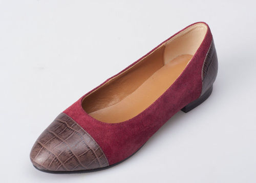 Autumn Ladies / Womens Leather Flat Shoes , Cow Suede For Walking