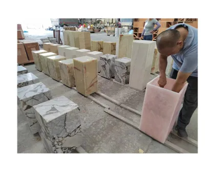 Bianco White Marble Small Cube Plinth Coffee Table